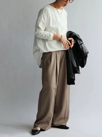 カジュアルジュエルネックホワイトロングスリーブスプリットフロントトップチュニックトップスレディースファッション