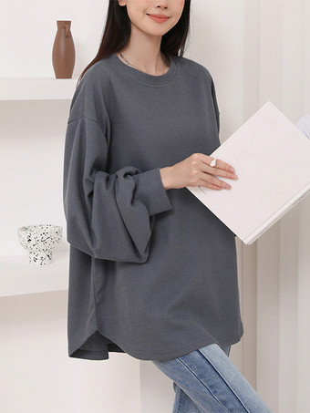 カジュアル ジュエルネック ホワイト 長袖 トップス スウェットシャツ/パーカー トップス レディース ファッション