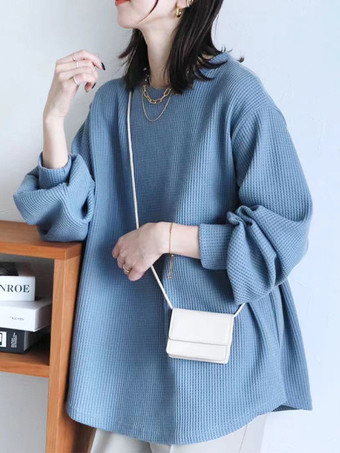 カジュアル ジュエルネック ホワイト 長袖 トップス スウェットシャツ/パーカー トップス レディース ファッション