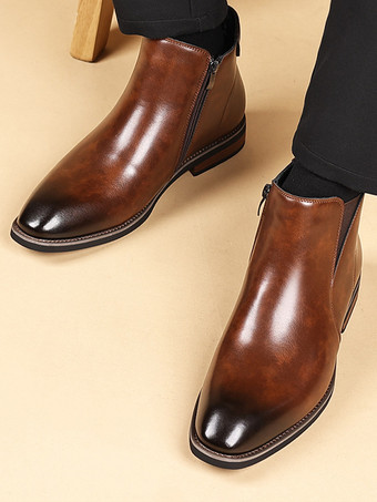 メンズ レトロ チェルシーブーツ ブリティッシュスタイル ファッション アンクルブーツ