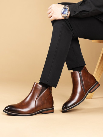 メンズ レトロ チェルシーブーツ ブリティッシュスタイル ファッション アンクルブーツ