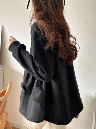 シックなジュエルネックホワイト長袖ツートンプリーツトップTシャツトップスレディースファッション