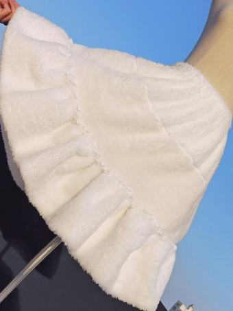 ゴシックロリータペチコートふわふわホワイト厚手プラッシュバイオレントクラウドクリノリンアンダースカート