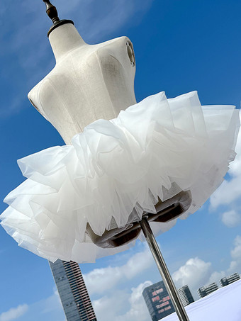 Gothic Lolita Petticoats Ultra-Puffy 6-Layer Soft Tulle White Boneless 25cm Children's Violent Cloud Crinoline Lolita Skirt