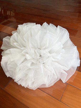 Gothic Lolita Petticoats Ultra-Puffy 6-Layer Soft Tulle White Boneless 25cm Children's Violent Cloud Crinoline Lolita Skirt