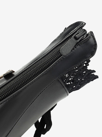 スイートロリータブーツ PUレザー リボン ラウンドトゥ ピンク ロリータシューズ