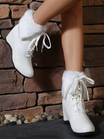 スイートロリータブーツ PUレザー ラウンドトゥ ピンク ロリータシューズ