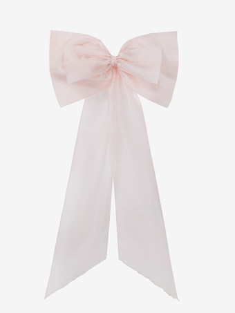 Sweet Lolita Dress Jacquard Bows Jumper Skirt Pink Detachable Sleeves Bloom Silhouette With Train Lolita Dress