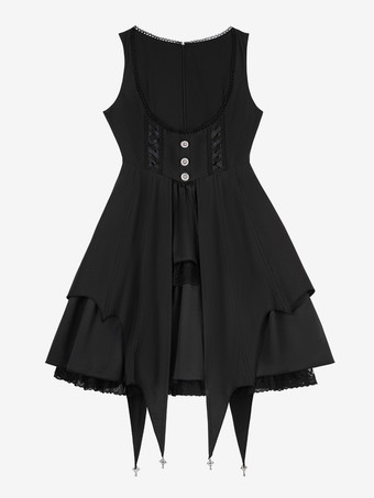 Gothic Lolita Set Schwarz Dunkles Magical Girl Rüschen Hexenkleid Langarmshirt Pullover Rock Sets