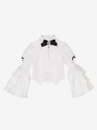 Gothic Lolita Set Schwarz Dunkles Magical Girl Rüschen Hexenkleid Langarmshirt Pullover Rock Sets