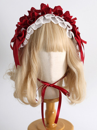 Copricapo Lolita Moda Accessori Lolita Copricapo Classico Rosso