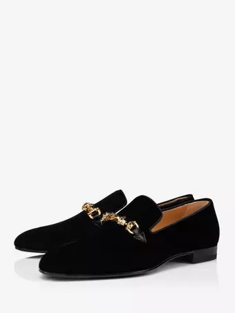 slim fit dress slacks Fiesso by Aurelio Garcia Slip on with Rhinestones Black Dress Shoes main image 1