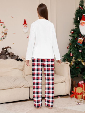 トナカイとサンタのプリント柄チェック柄ファミリーお揃いクリスマスパジャマ 2026