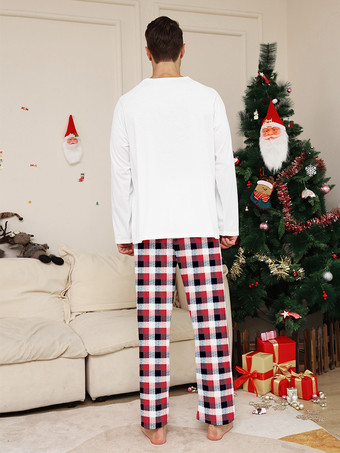 トナカイとサンタのプリント柄チェック柄ファミリーお揃いクリスマスパジャマ 2026