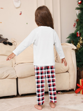 トナカイとサンタのプリント柄チェック柄ファミリーお揃いクリスマスパジャマ 2026