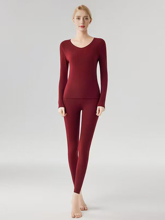 レッド ロングジョンズ ベースレイヤー サーマルアンダーウェアセット（レディース）2025