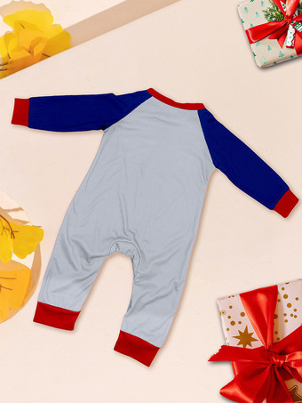 ネイビーブルーの雪だるま柄メリークリスマスファミリーパジャマ（赤い縁取り付き）2025年