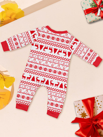 クラシックな赤と白のトナカイ柄ファミリークリスマスパジャマホリデーセット 2026