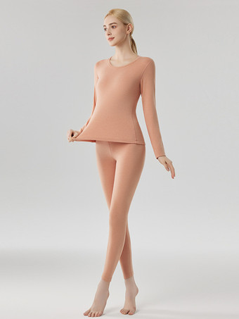 カシミア＆リヨセル 暖かいスキニーサーマルアンダーウェアセット 2025