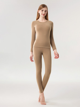 カシミア＆リヨセル 暖かいスキニーサーマルアンダーウェアセット 2025