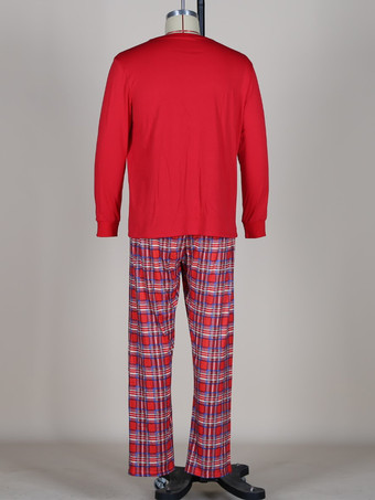 クラシックなレッドチェック柄ファミリークリスマスパジャマセット 2025