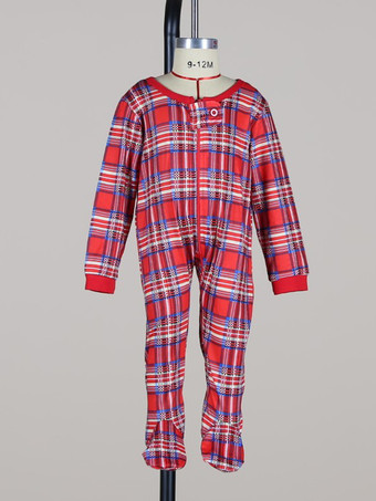 クラシックなレッドチェック柄ファミリークリスマスパジャマセット 2025