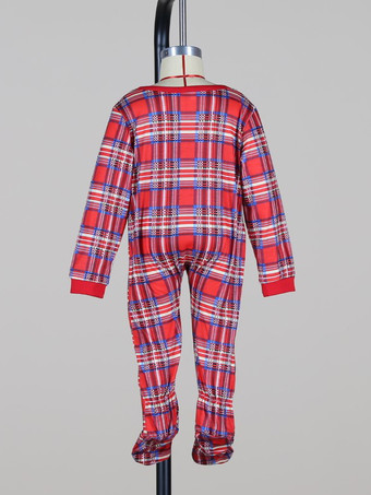 クラシックなレッドチェック柄ファミリークリスマスパジャマセット 2025