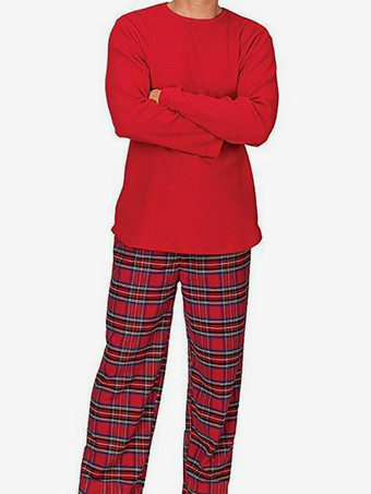 クラシックなレッドチェック柄ファミリークリスマスパジャマセット 2025