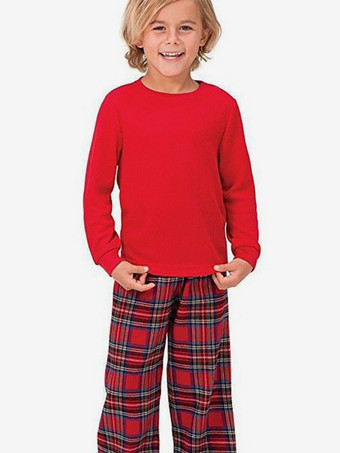 クラシックなレッドチェック柄ファミリークリスマスパジャマセット 2025