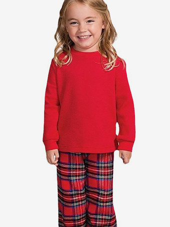 クラシックなレッドチェック柄ファミリークリスマスパジャマセット 2025