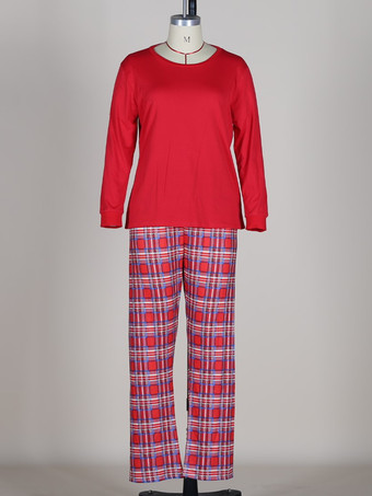 クラシックなレッドチェック柄ファミリークリスマスパジャマセット 2025
