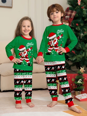 ダビングサンタの黒と赤のファミリー向けクリスマスパジャマ 2026