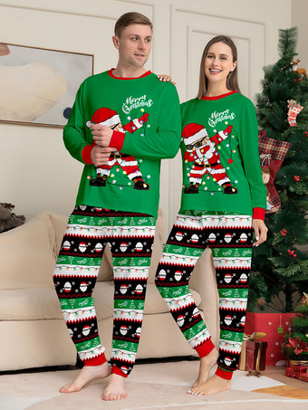 ダビングサンタの黒と赤のファミリー向けクリスマスパジャマ 2026