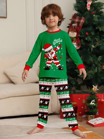 ダビングサンタの黒と赤のファミリー向けクリスマスパジャマ 2026