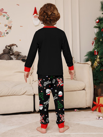 ダビングサンタの黒と赤のファミリー向けクリスマスパジャマ 2026