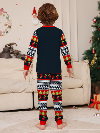 ネイビーレッドグリーンフェアアイルファミリークリスマスパジャマホリデーパターン2025