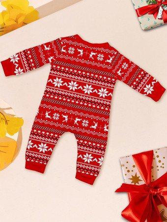 オールレッド＆ホワイト フェアアイル柄 ファミリー クリスマス パジャマ セット 2026