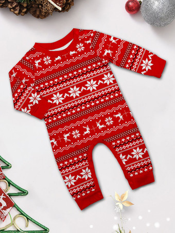 オールレッド＆ホワイト フェアアイル柄 ファミリー クリスマス パジャマ セット 2026