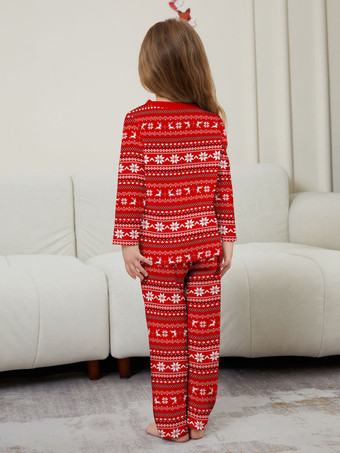 オールレッド＆ホワイト フェアアイル柄 ファミリー クリスマス パジャマ セット 2026