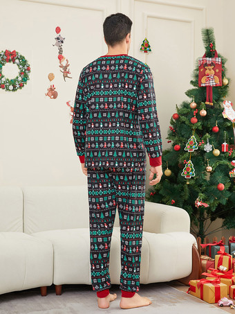 ブラックグリーンフェアアイルファミリークリスマスパジャマ2026