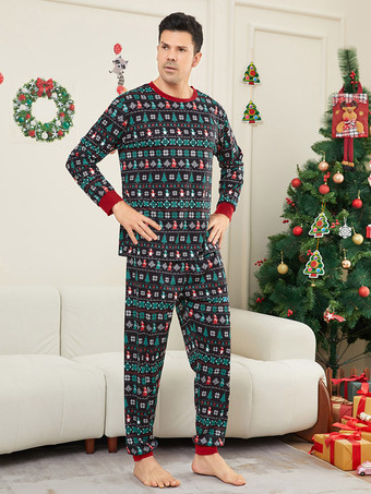 ブラックグリーンフェアアイルファミリークリスマスパジャマ2026