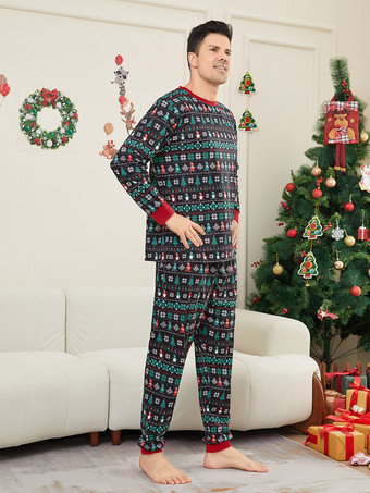 ブラックグリーンフェアアイルファミリークリスマスパジャマ2026