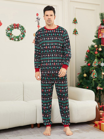 ブラックグリーンフェアアイルファミリークリスマスパジャマ2026