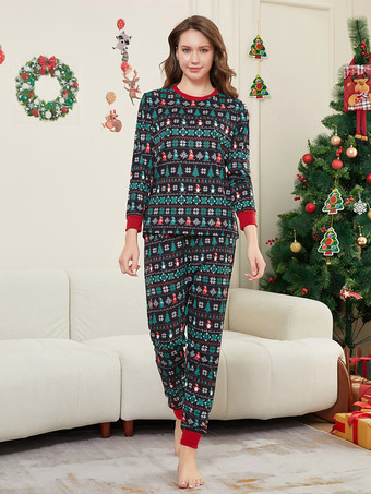 ブラックグリーンフェアアイルファミリークリスマスパジャマ2026