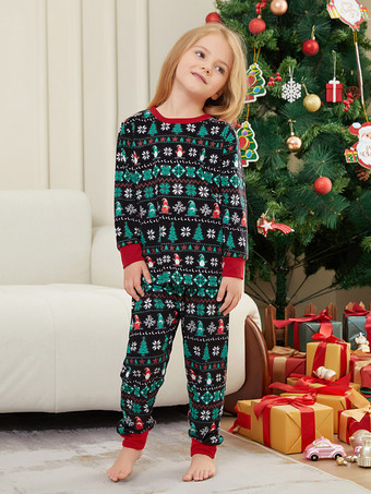 ブラックグリーンフェアアイルファミリークリスマスパジャマ2026