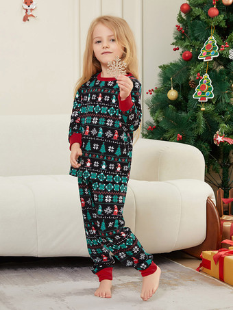 ブラックグリーンフェアアイルファミリークリスマスパジャマ2026