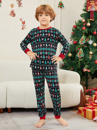 ブラックグリーンフェアアイルファミリークリスマスパジャマ2026