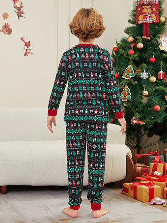 ブラックグリーンフェアアイルファミリークリスマスパジャマ2026