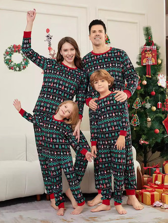 グリーン ブラックグリーンフェアアイルファミリークリスマスパジャマ2026