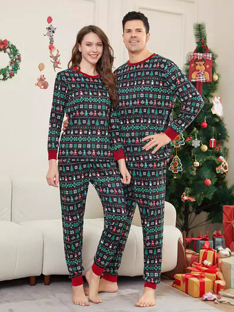 ブラックグリーンフェアアイルファミリークリスマスパジャマ2026